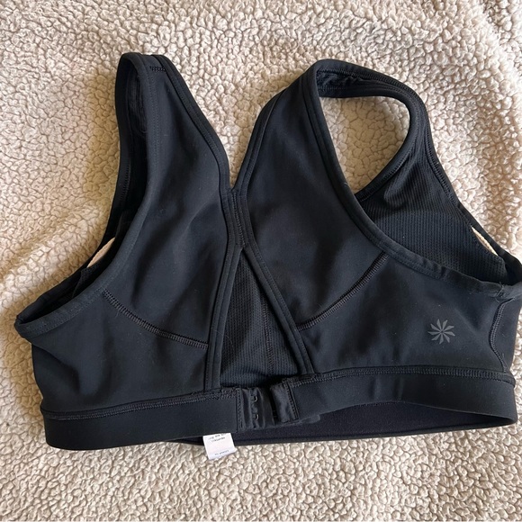 Athleta black removable cup sports bra back hook S/ M petite - Picture 4 of 14
